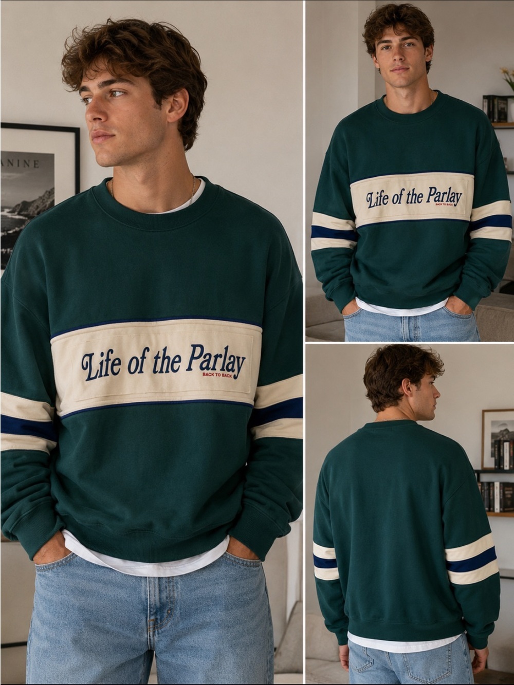 Abercrombie & Fitch Life of the Parlay Fleece Crewneck Sweatshirt 8069